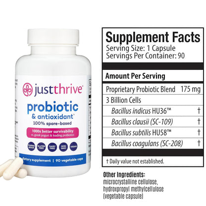 Justthrive Probiotic & Antioxidant Supplement 90 Caps