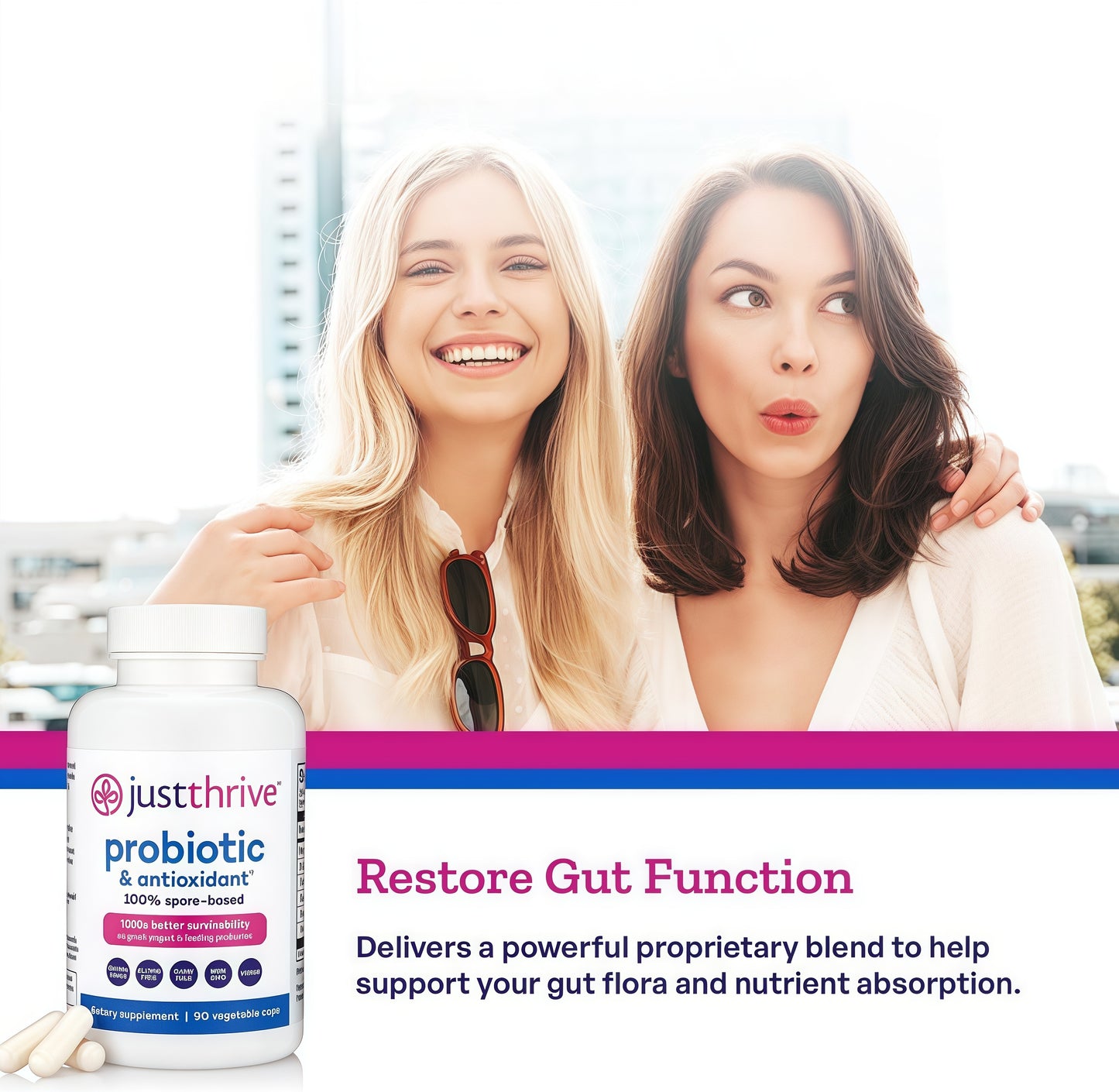 Justthrive Probiotic & Antioxidant Supplement 90 Caps